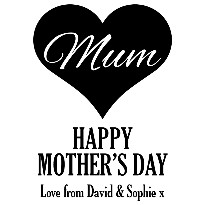 Mum in Heart Engraved Stemless Wine Glass