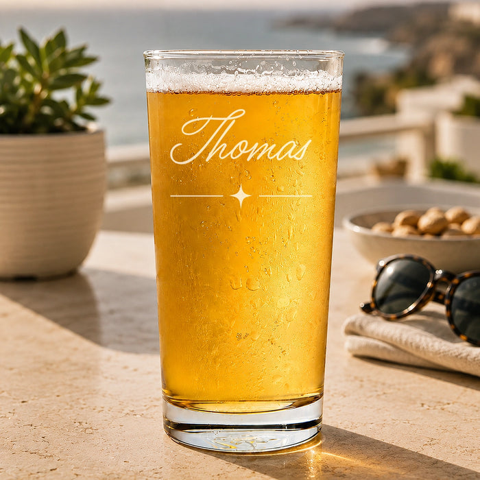 Name Script Engraved Pint Glass