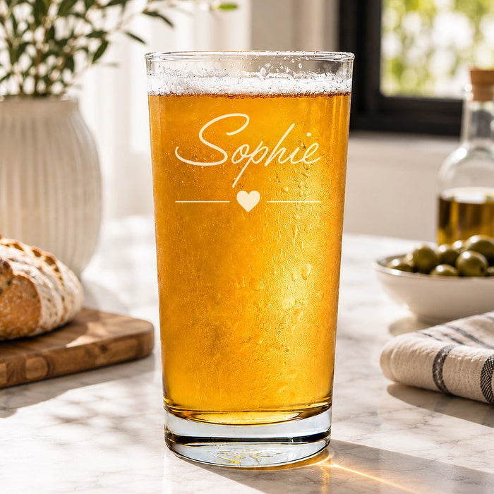 Name Script Engraved Pint Glass