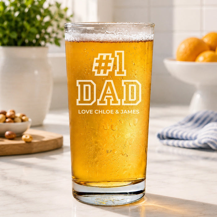 #1 Engraved Pint Glass
