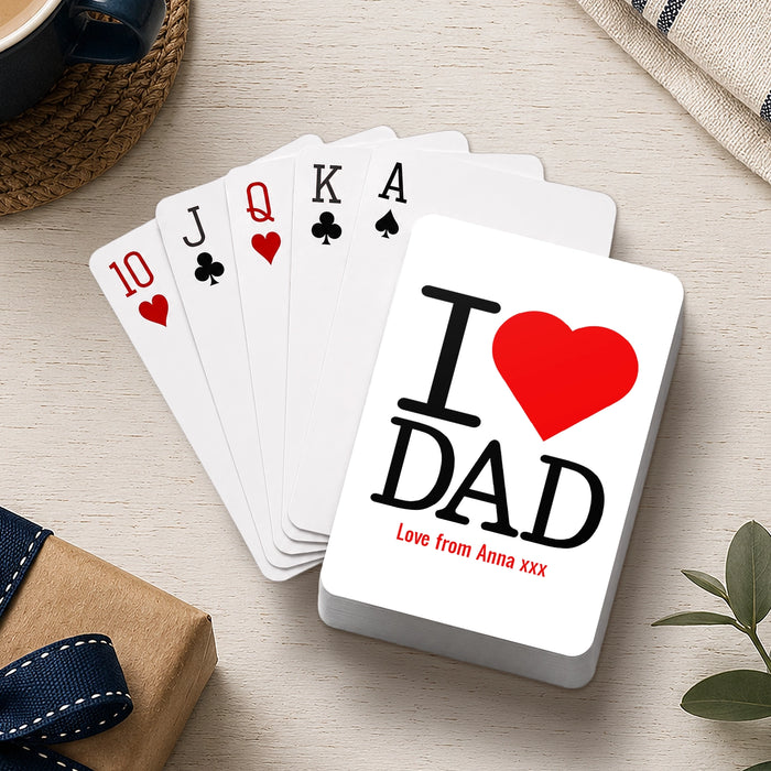 I Love Dad Playing Cards