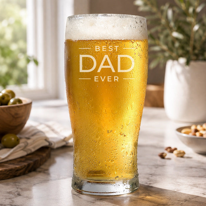 Best Ever Stacked Engraved Standard Beer Glass