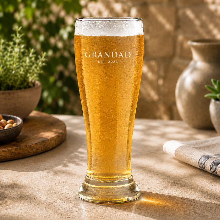 Established Engraved Premium Beer Glass
