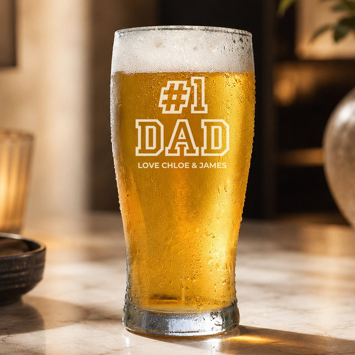 #1 Engraved Standard Beer Glass