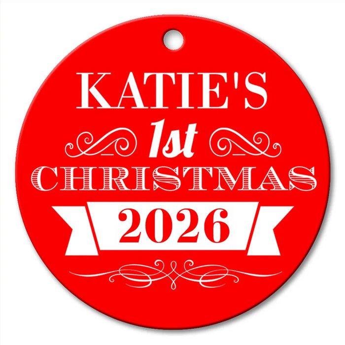 1st Christmas Round Porcelain Ornament