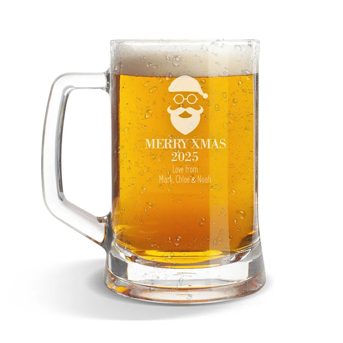 Santa Glass Beer Mug