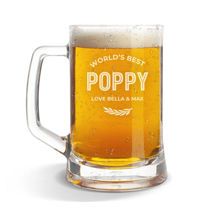World's Best Classic Glass Beer Mug