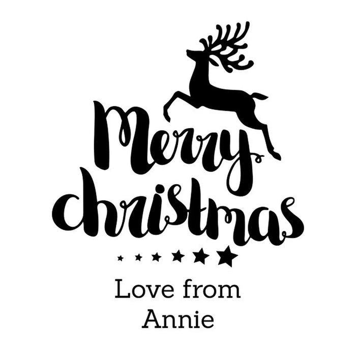 Reindeer Christmas Engraved Wine Glass