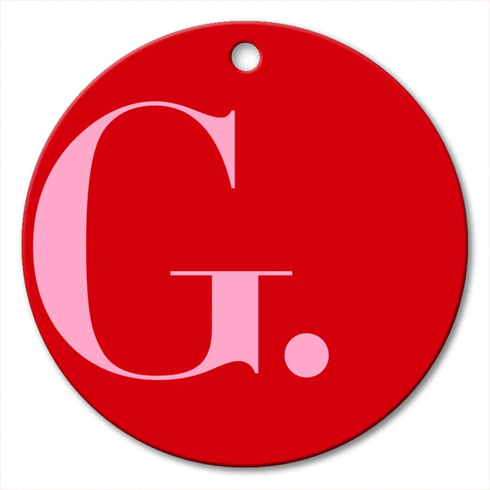 Modern Initial Round Porcelain Ornament