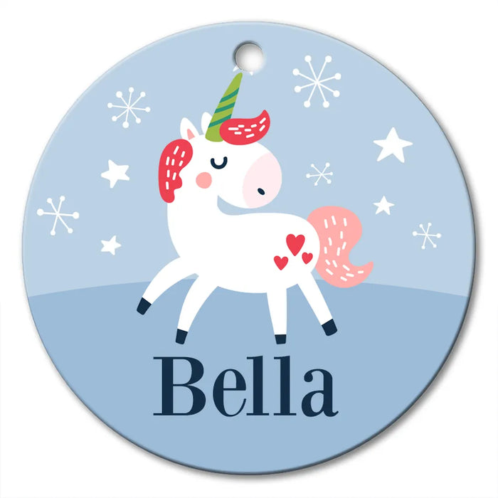 Unicorn Round Porcelain Ornament