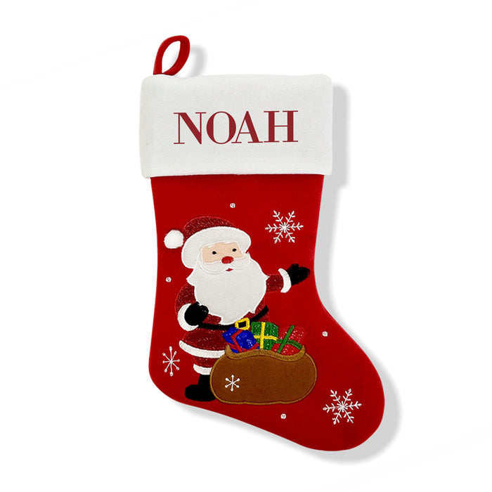 Santa with Sack Red Santa Stocking