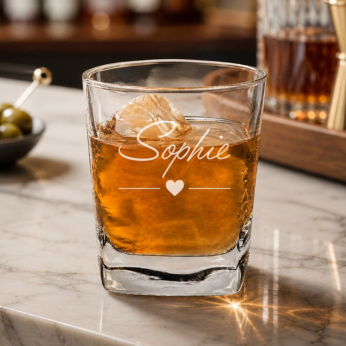Name Script Engraved Tumbler Glass