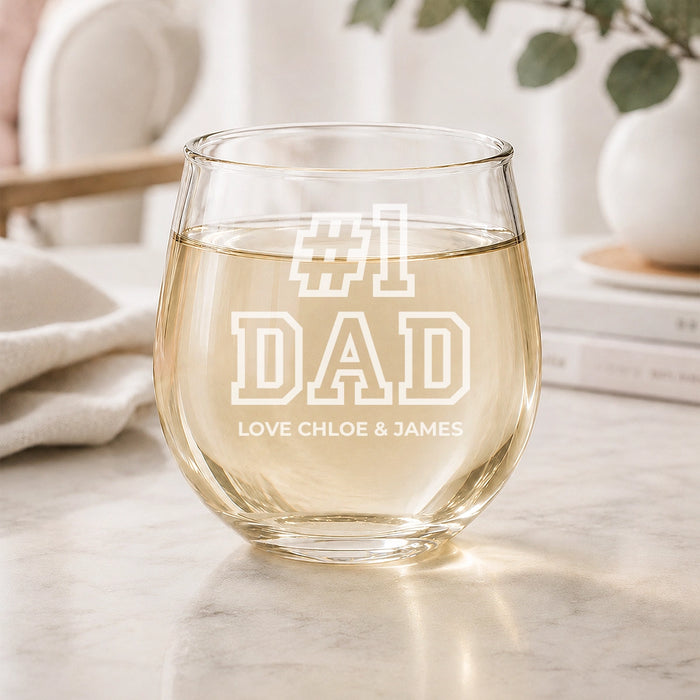 #1 Engraved Stemless Wine Glass