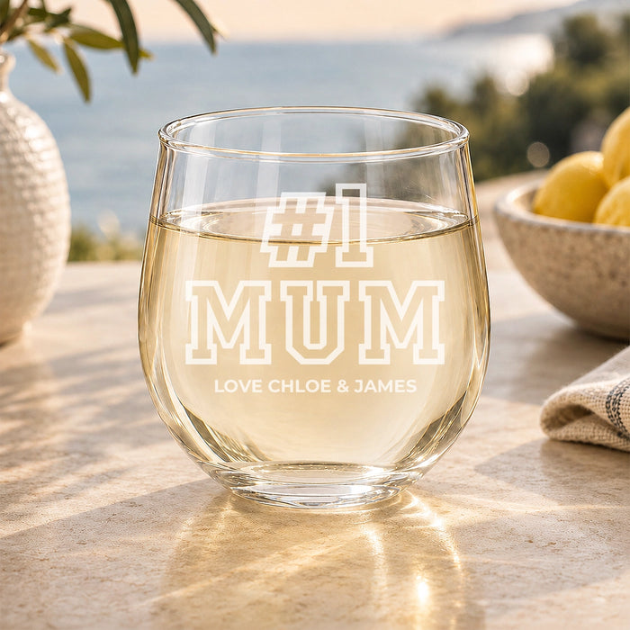 #1 Engraved Stemless Wine Glass