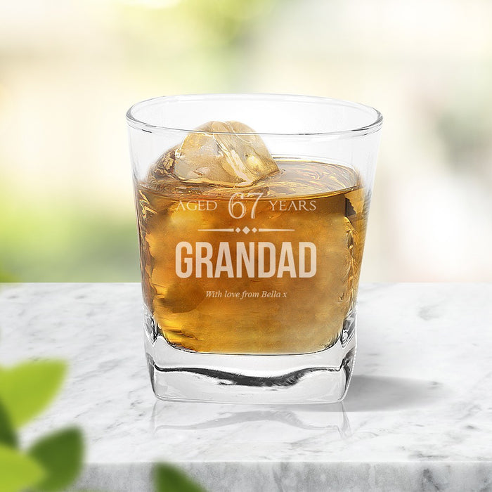 Aged Engraved Tumbler Glass