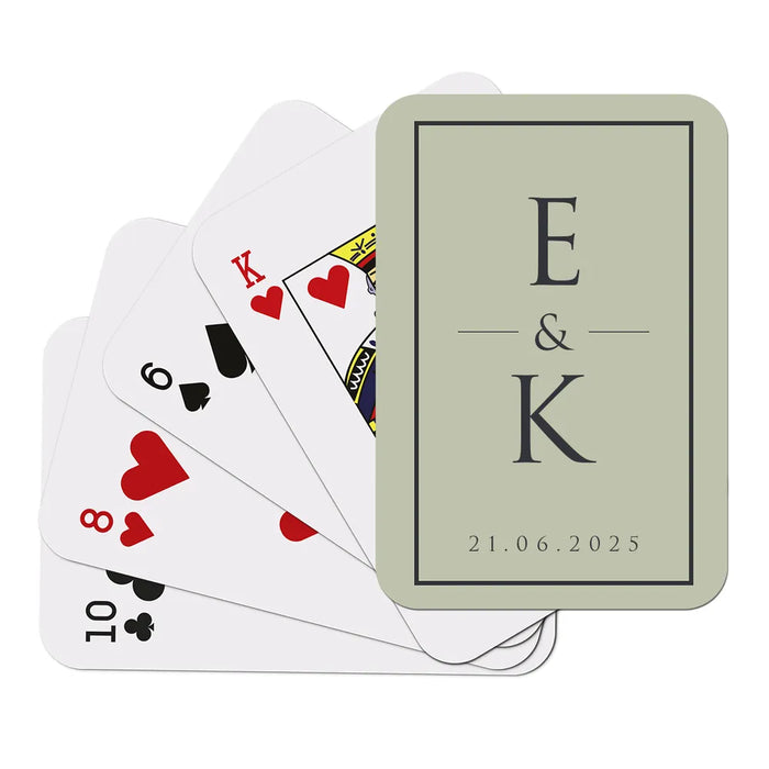 Stacked Initial Playing Cards