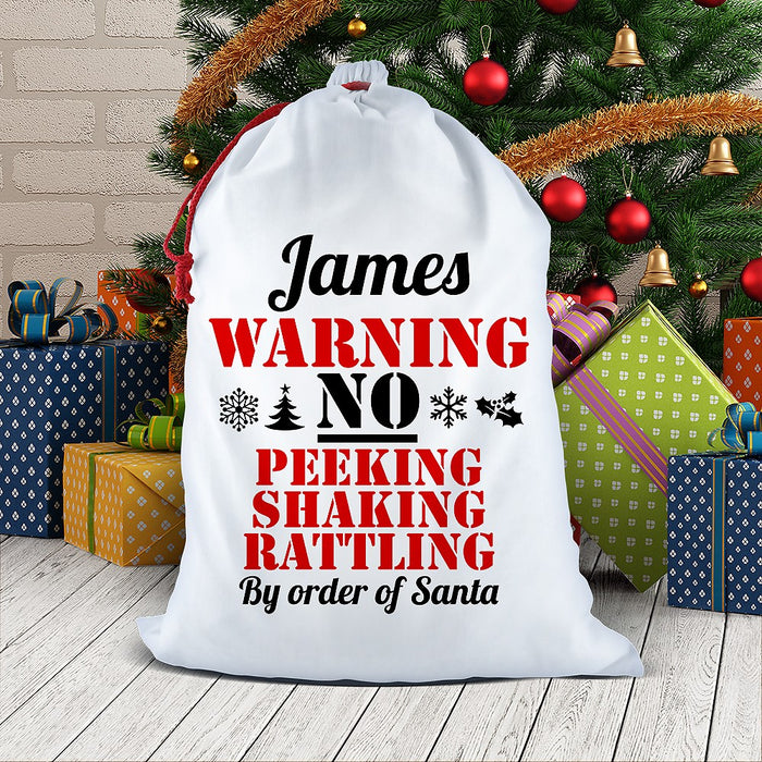 Warning Santa Sack