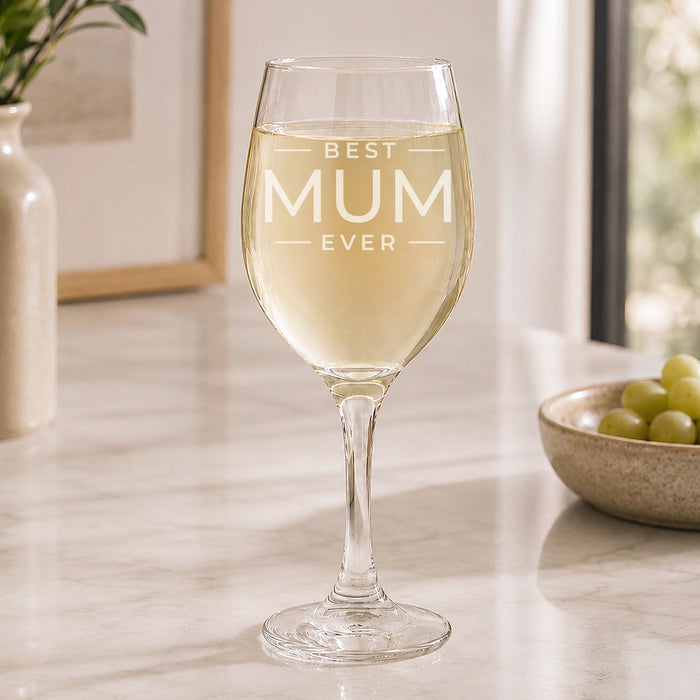 Best Ever Stacked Engraved Wine Glass