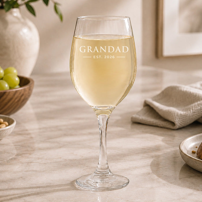 Established Engraved Wine Glass
