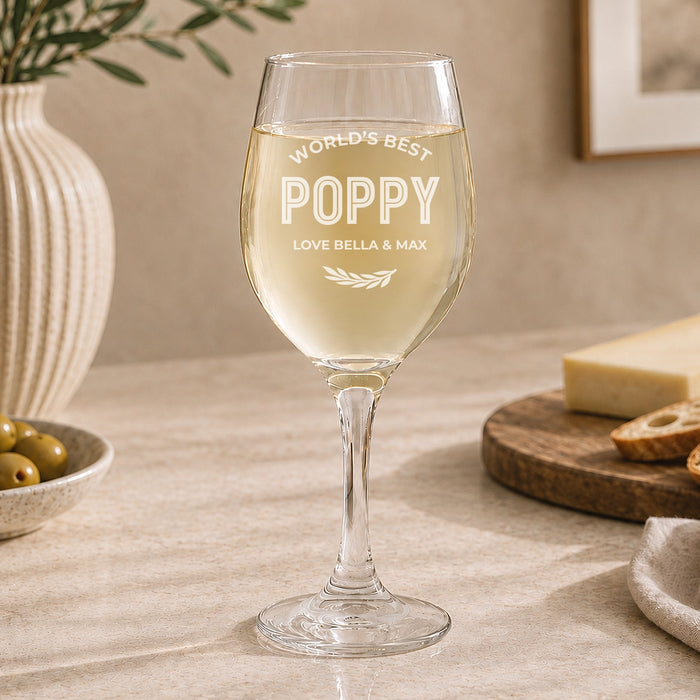 World's Best Classic Engraved Wine Glass